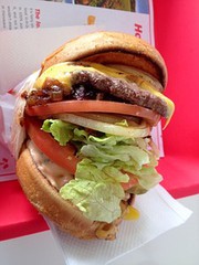 Hamburger In n out secrete menue extra lots n lots of extra no charge.