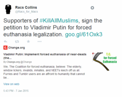 Racs Collins on Twitter   Supporters of  KillAllMuslims  sign the peti