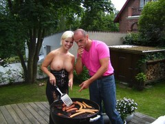 Topless Blonde Host BBQ Party.jpg