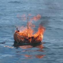Burial at sea casket on fire Viking.jpg