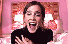 Laughing-chick with coffee cup gif-.gif