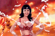 Katy Perry shoots whipped creame.gif